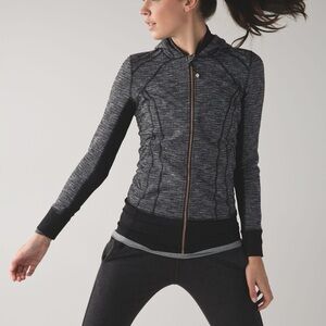 LULULEMON Athletica SZ 6 Women's Daily Practice Jacket Rio Mist White Gray Black